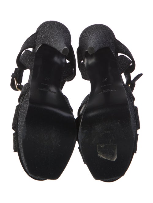 Saint Laurent Glitter Accents T-Strap Sandals