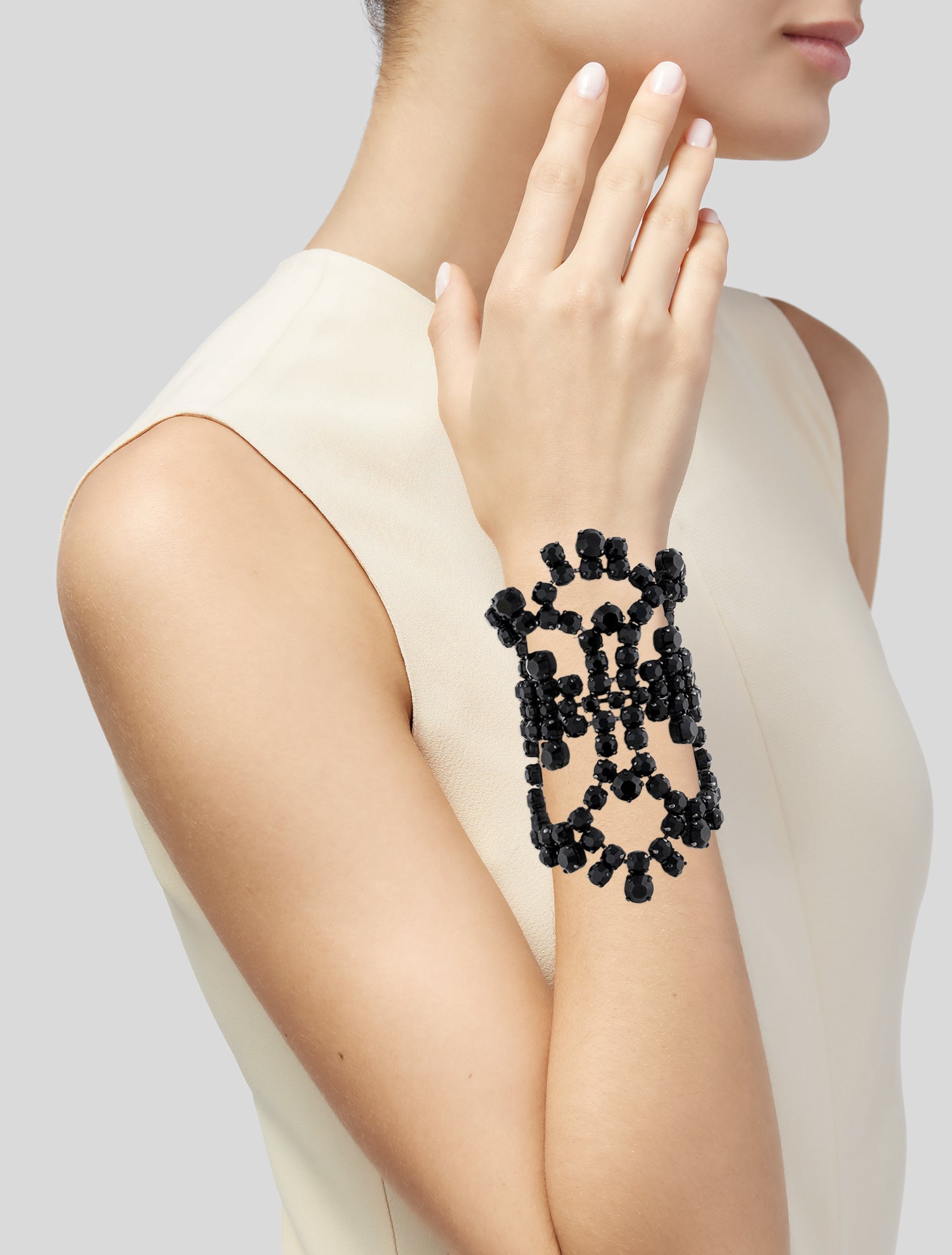 Saint Laurent Crystal Wide Bracelet