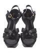 Yves Saint Laurent Leather Cutout Accent T-Strap Sandals