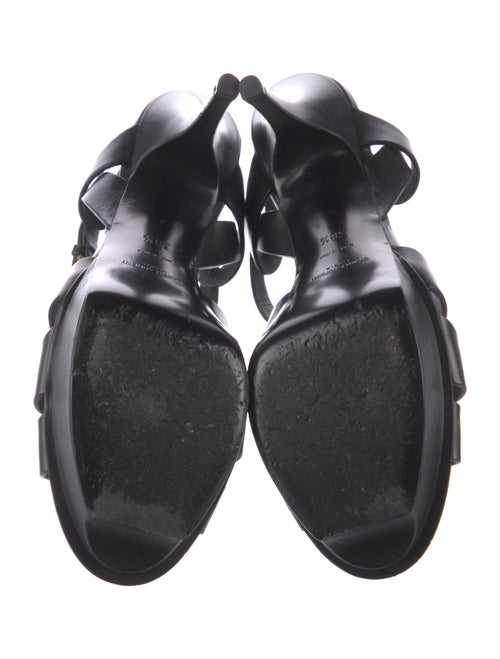 Yves Saint Laurent Leather Cutout Accent T-Strap Sandals