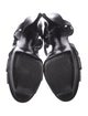 Yves Saint Laurent Leather Cutout Accent T-Strap Sandals