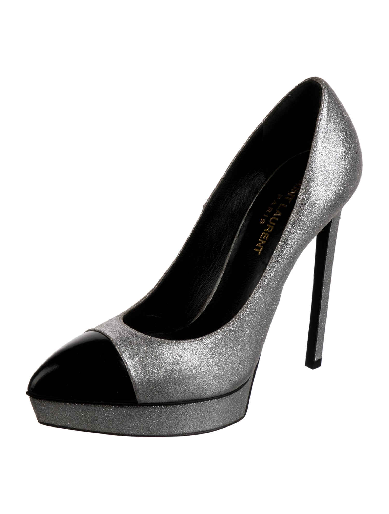 Saint Laurent Leather Colorblock Pattern Pumps