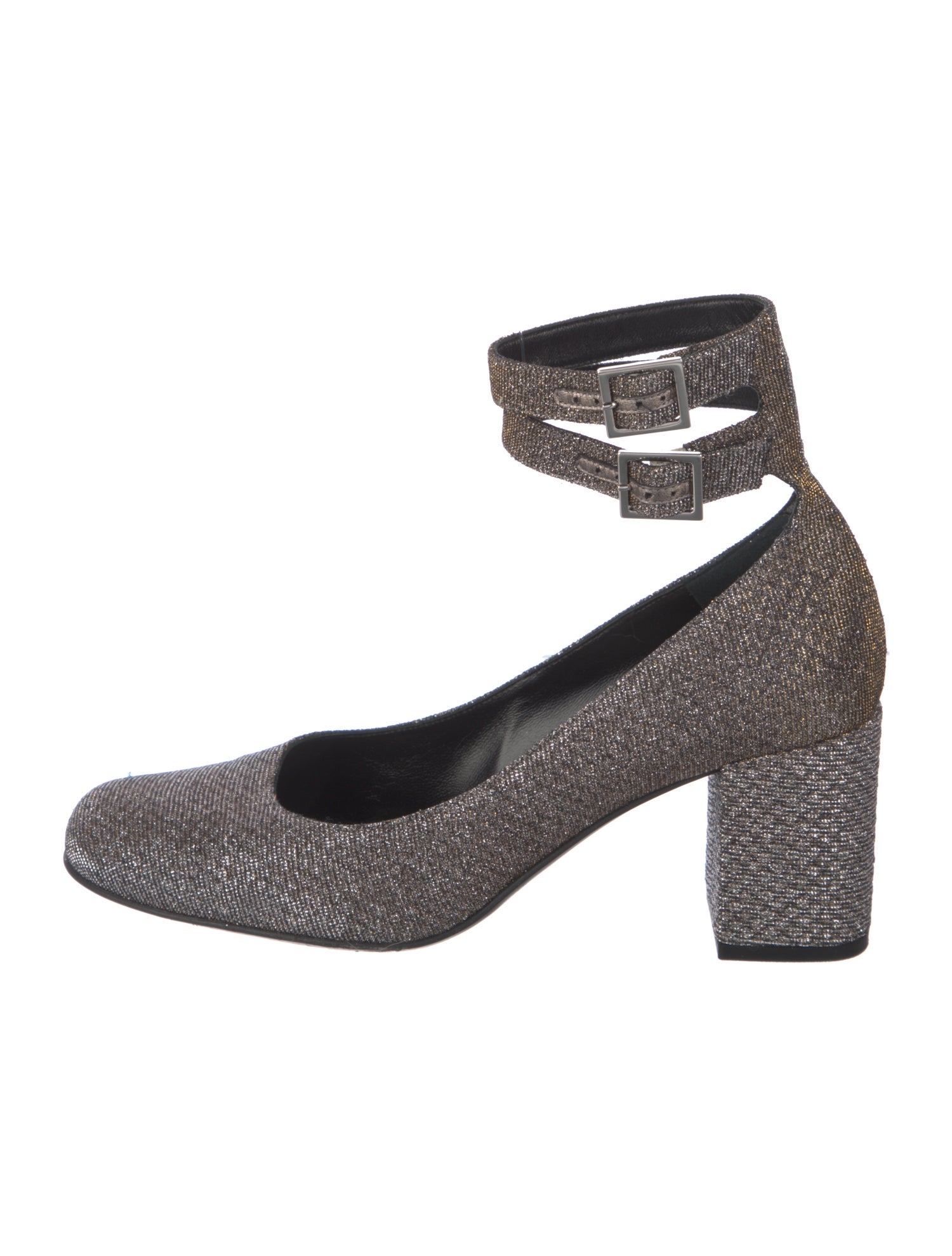 Saint Laurent Tweed Pattern Glitter Accents Pumps