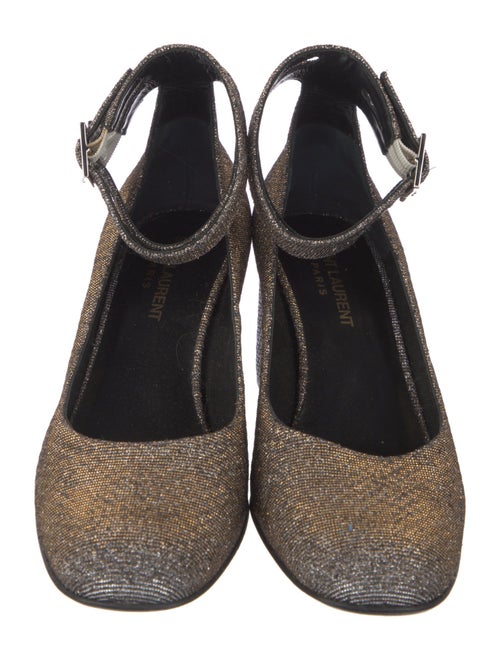 Saint Laurent Tweed Pattern Glitter Accents Pumps