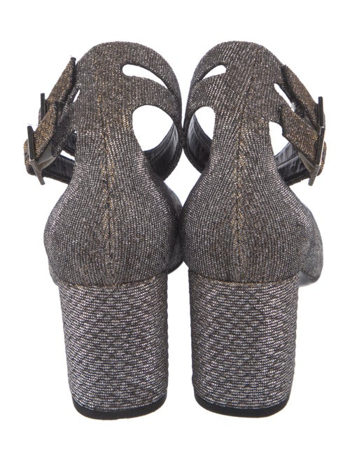 Saint Laurent Tweed Pattern Glitter Accents Pumps