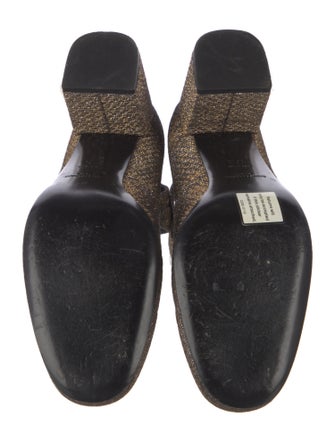 Saint Laurent Tweed Pattern Glitter Accents Pumps