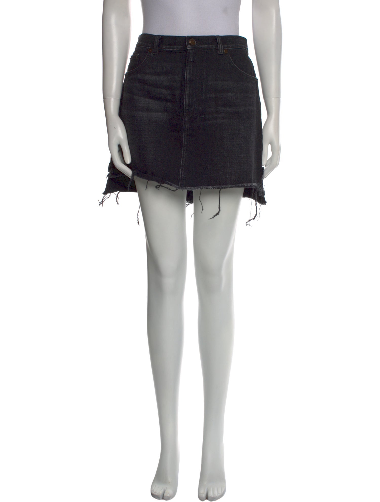 Saint Laurent Raw-Edge Trim Mini Skirt