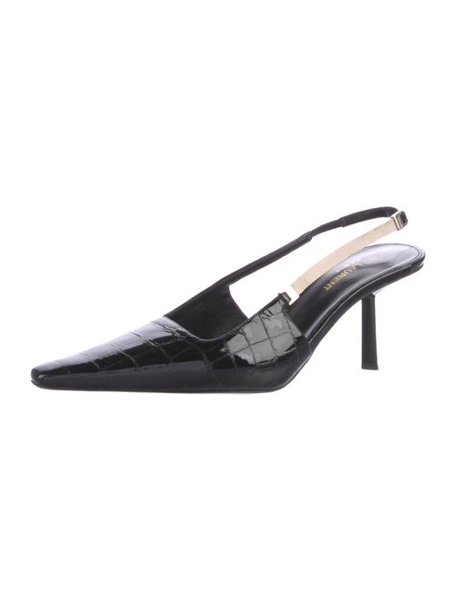Saint Laurent Patent Leather Crystal Embellishments Slingback Pumps