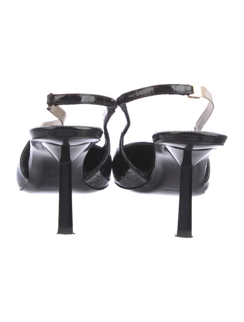 Saint Laurent Patent Leather Crystal Embellishments Slingback Pumps