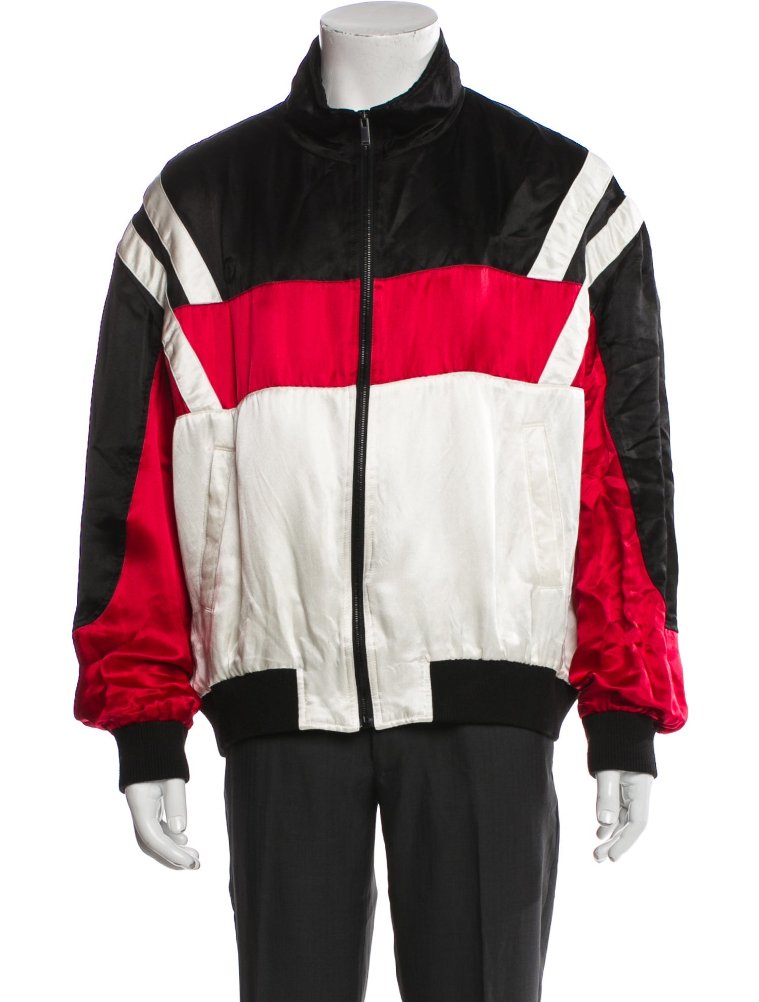 Saint Laurent 2021 Colorblock Pattern Windbreaker