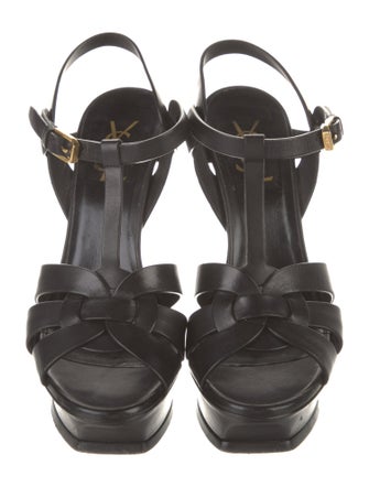 Saint Laurent Leather T-Strap Sandals