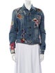 Saint Laurent Floral Print Denim Jacket