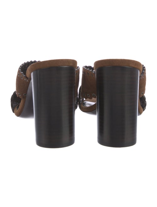 Saint Laurent Suede Eyelet Trim Slides