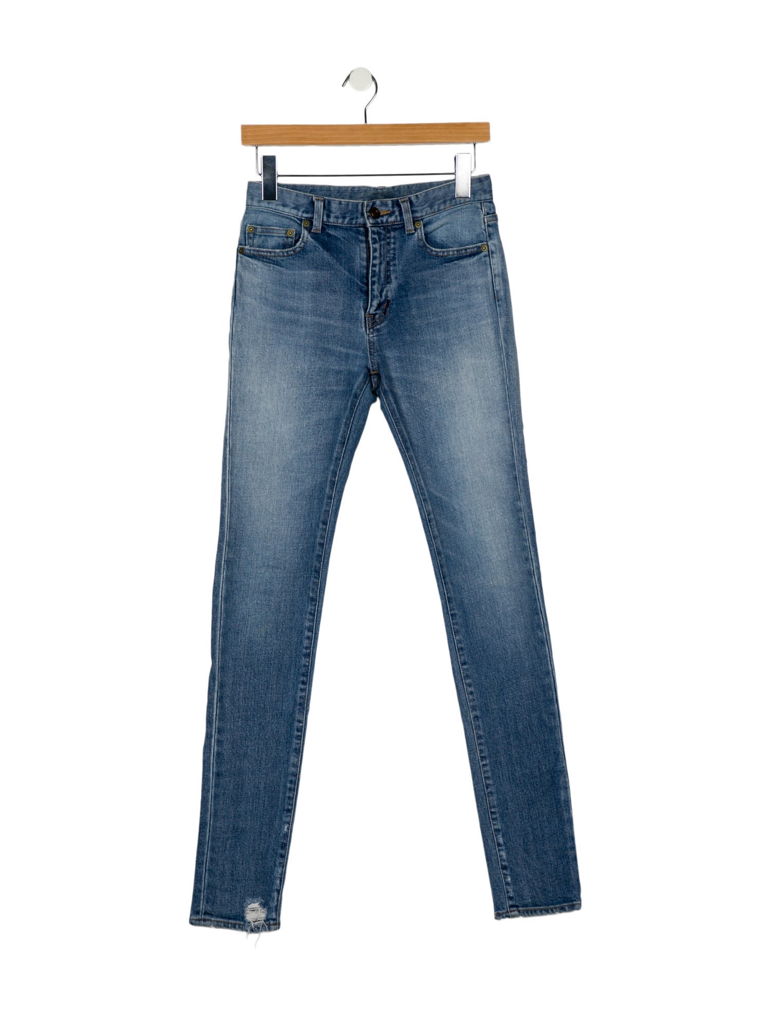 Saint Laurent Mid-Rise Skinny Leg Jeans