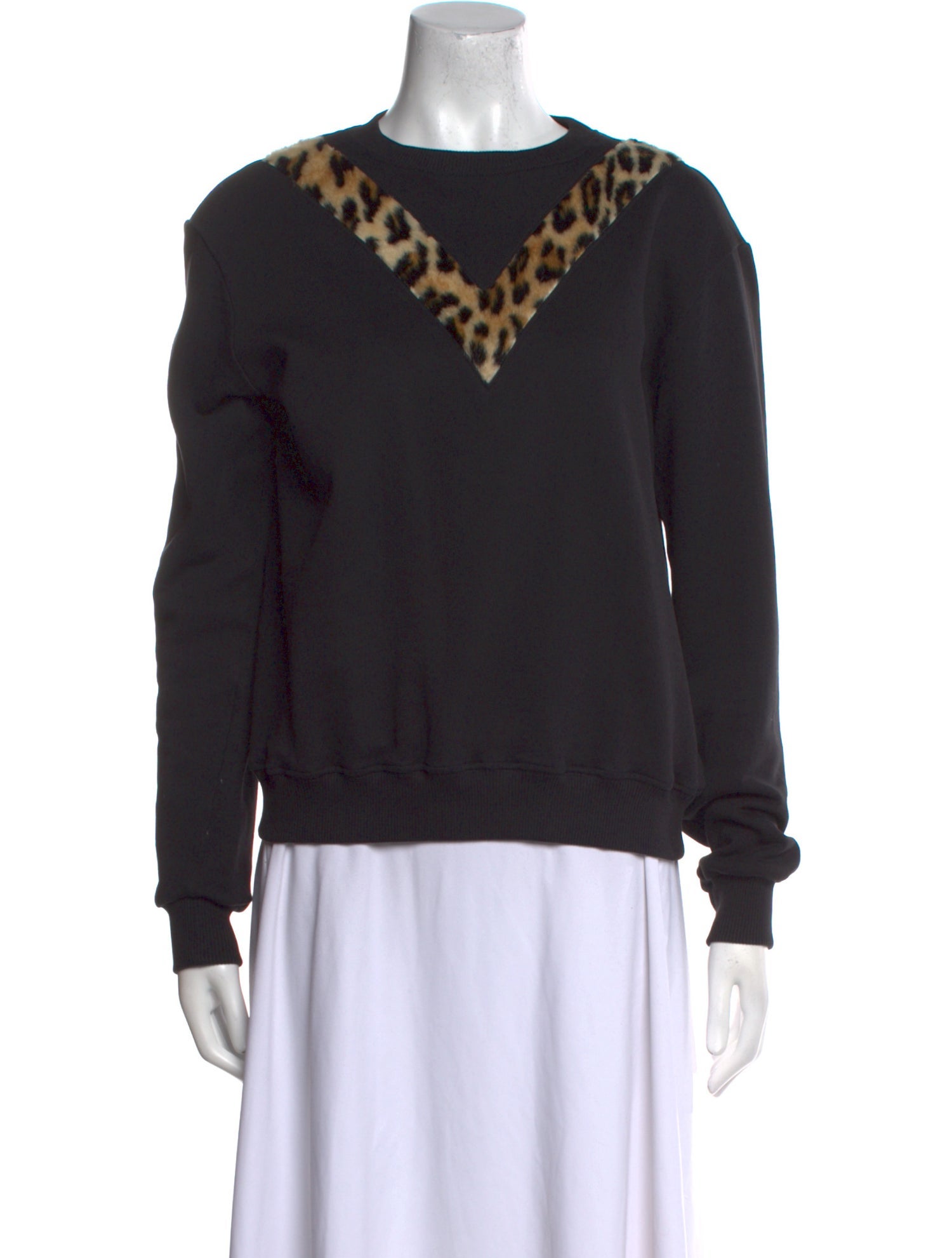 Saint Laurent Animal Print Crew Neck Sweatshirt