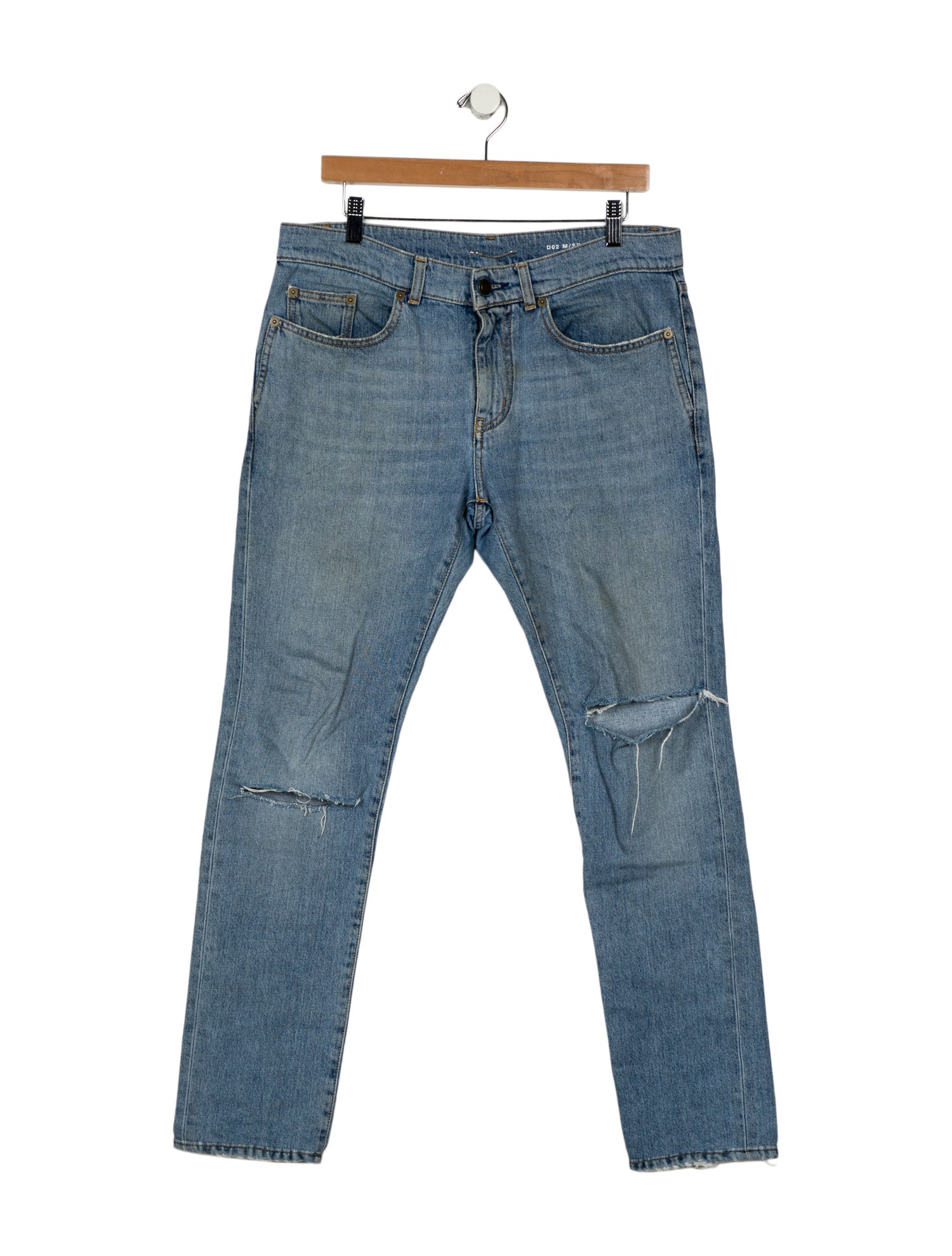Saint Laurent High-Rise Straight Leg Jeans