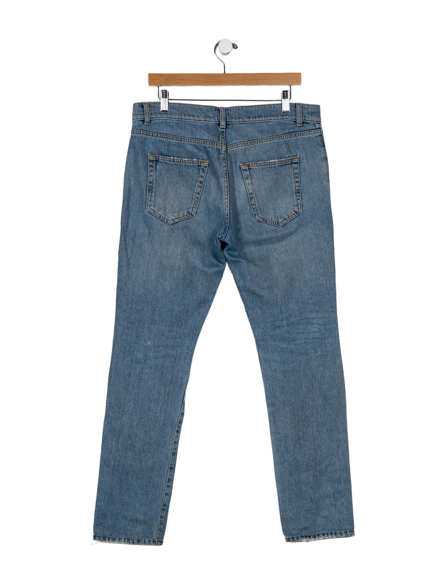 Saint Laurent High-Rise Straight Leg Jeans