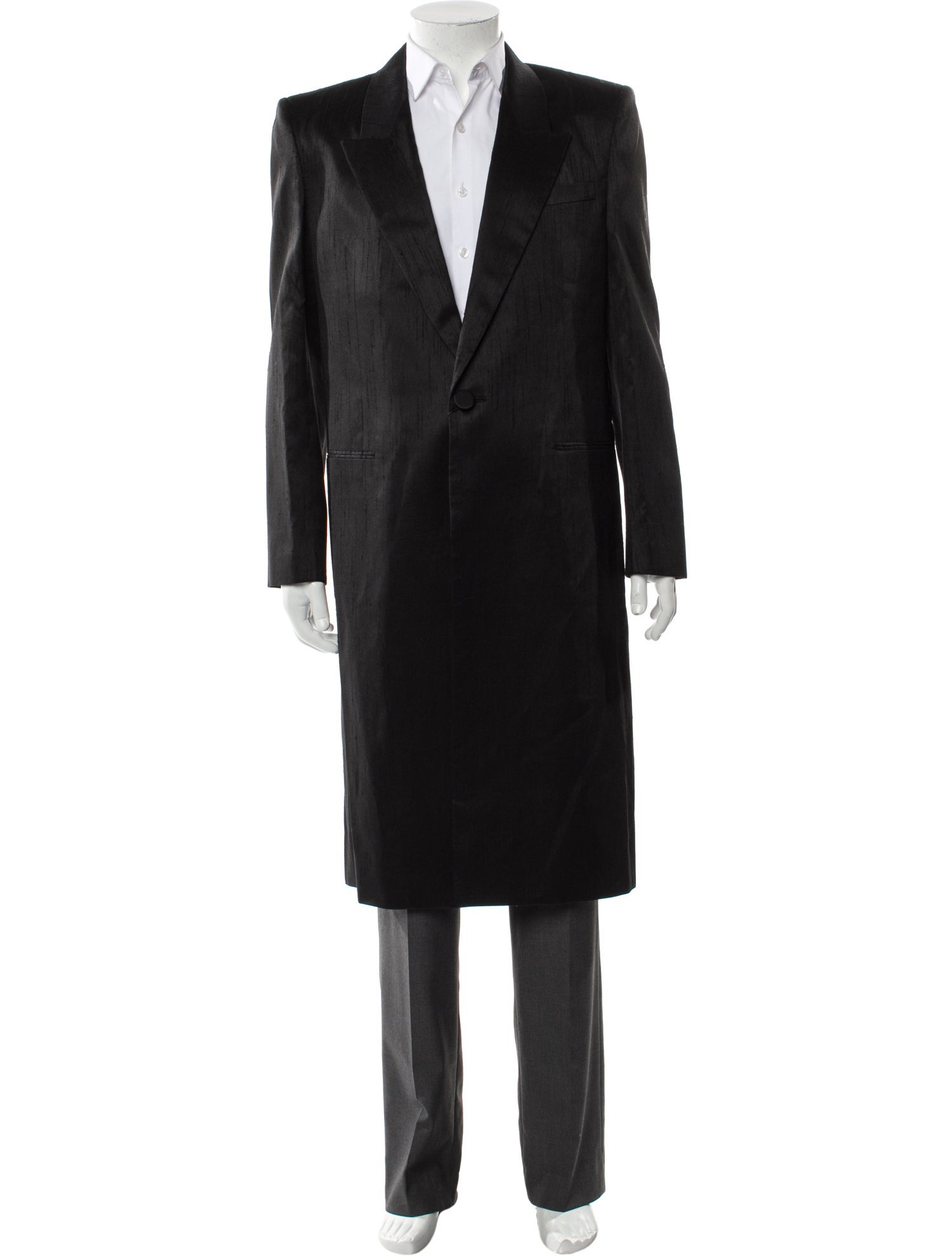 Saint Laurent 2023 Manteau Satin Shantung Noir Blazer w/ Tags