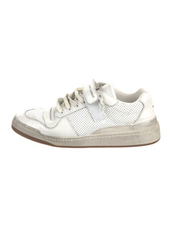Saint Laurent Leather Distressed Accents Sneakers