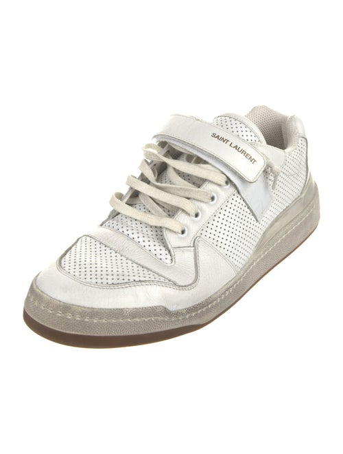 Saint Laurent Leather Distressed Accents Sneakers