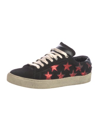 Saint Laurent Suede Printed Sneakers