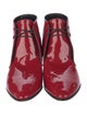 Saint Laurent Patent Leather Printed Lace-Up Boots