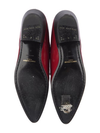 Saint Laurent Patent Leather Printed Lace-Up Boots