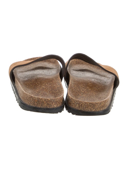 Saint Laurent Suede Embroidered Accent Slides