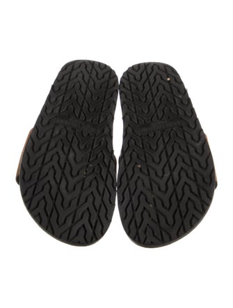 Saint Laurent Suede Embroidered Accent Slides
