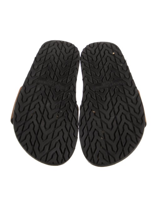 Saint Laurent Suede Embroidered Accent Slides