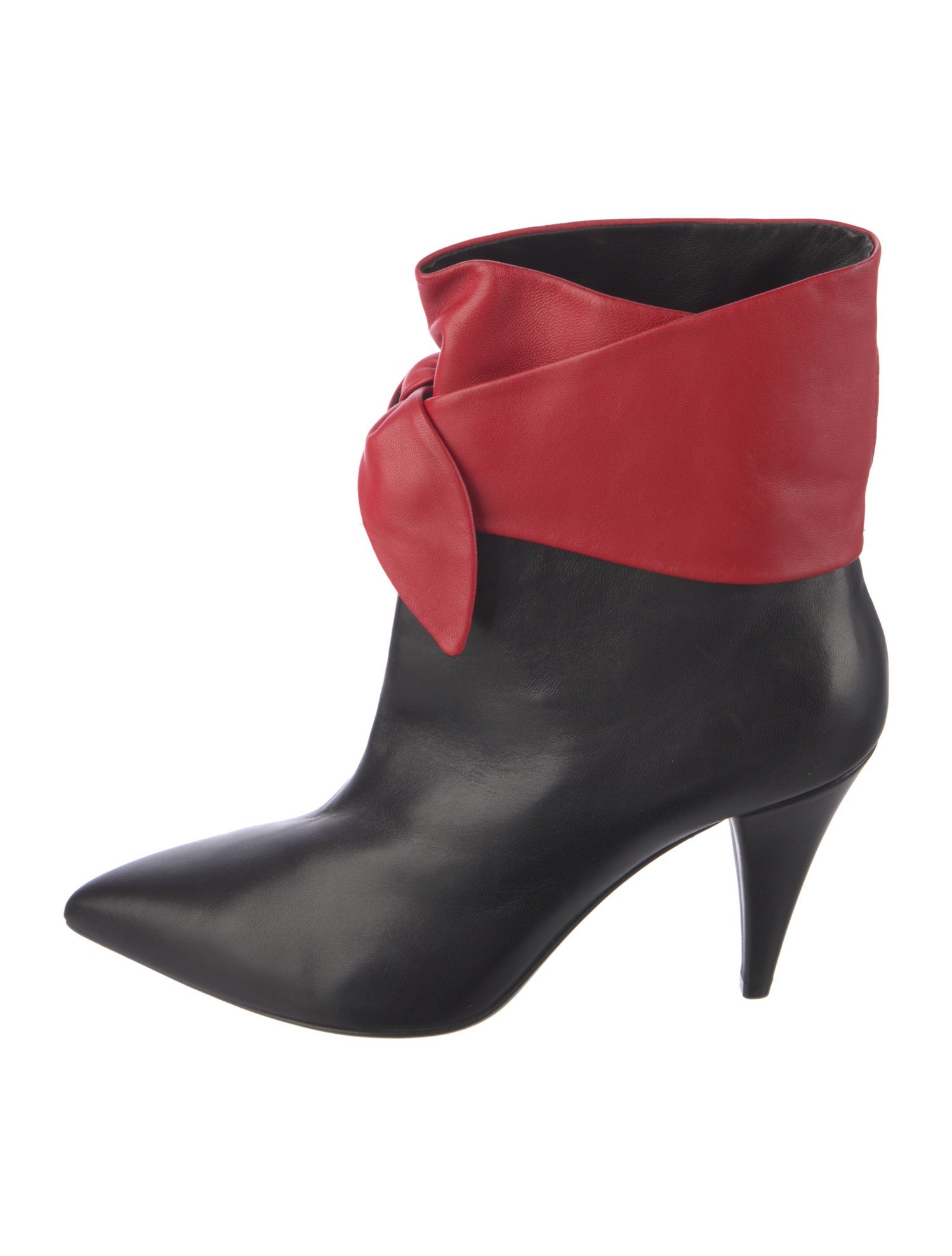 Saint Laurent Leather Colorblock Pattern Boots