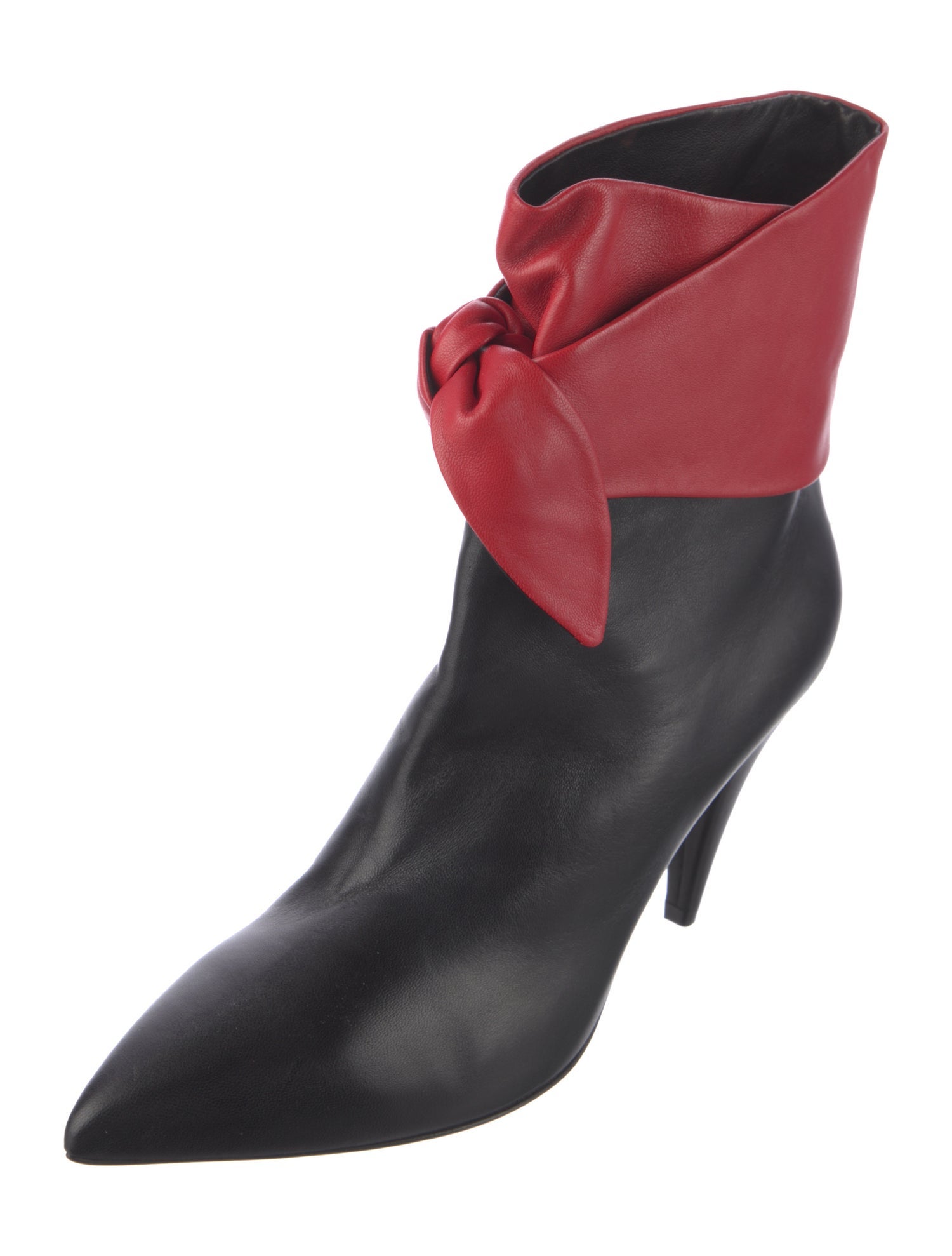 Saint Laurent Leather Colorblock Pattern Boots