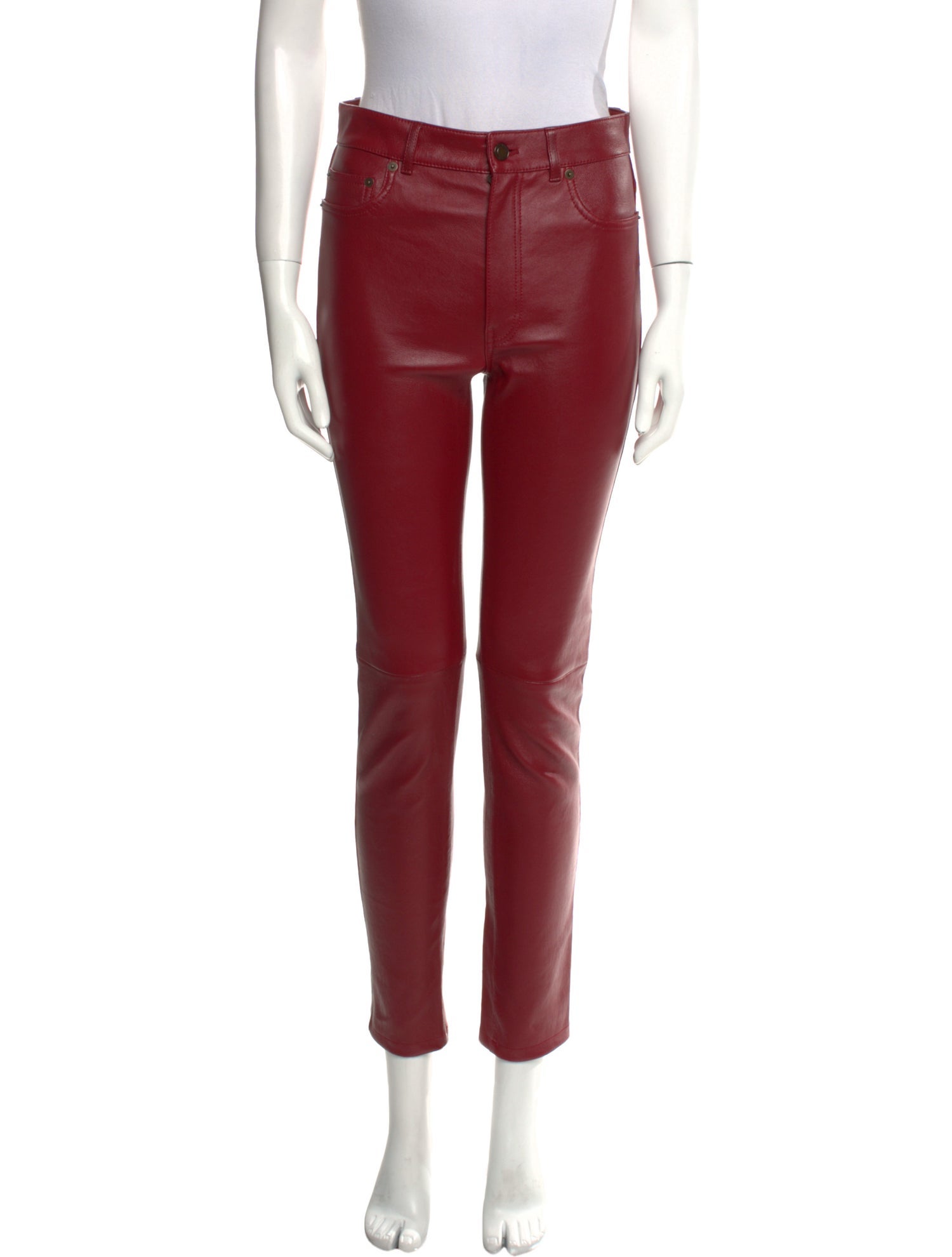 Saint Laurent Leather Skinny Leg Pants w/ Tags