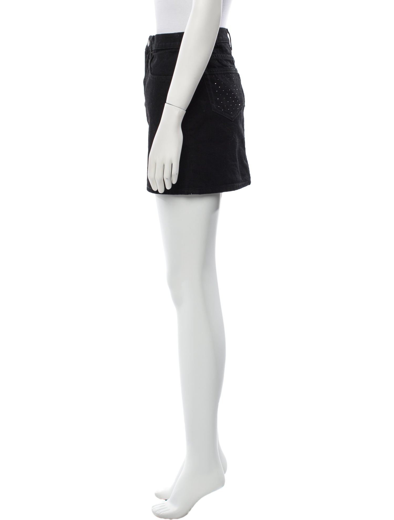 ミニスカート SAINT LAURENT Women Mini Skirts 809129Y76WQ 1000 Black SAINT LAURENT YSL Black Zip-Front Leather Mini Skirt Size FR