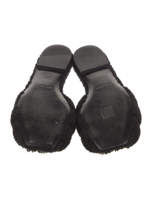 Saint Laurent Shearling Floral Print Slides