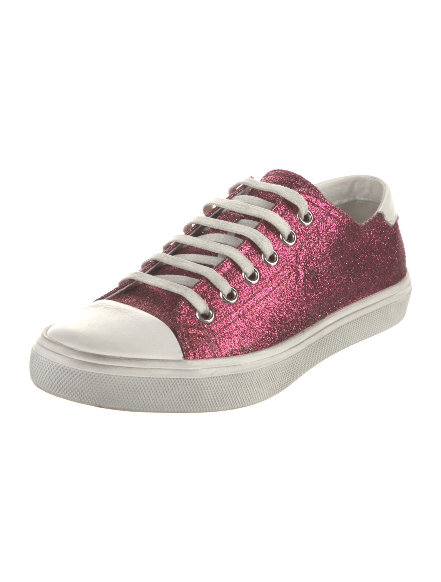 Saint Laurent Glitter Colorblock Pattern Sneakers