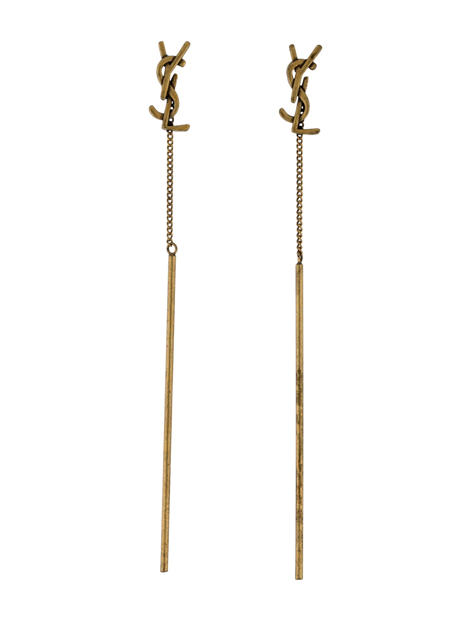 【関税＆送料込み】Saint Laurent Cassandre Earrings Cassandre gold-tone crystal single earring SAINT LAURENT