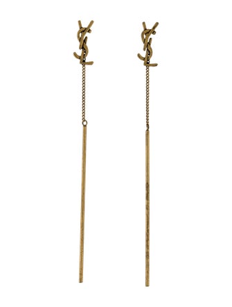 Saint Laurent Cassandre Threader Drop Earrings