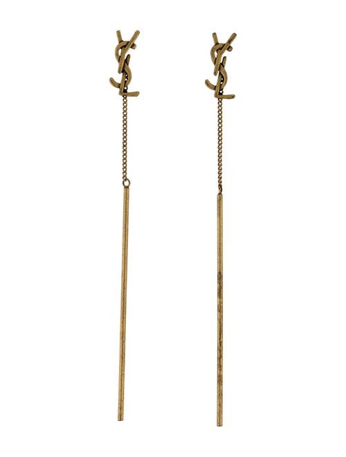 Saint Laurent Cassandre Threader Drop Earrings