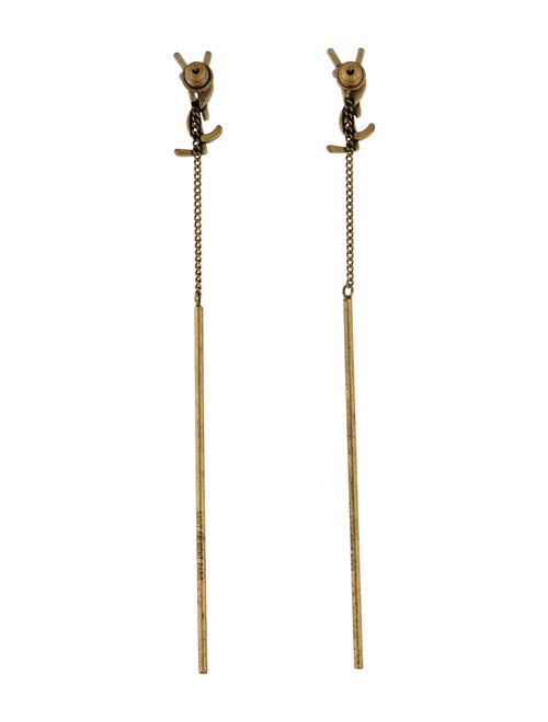 Saint Laurent Cassandre Threader Drop Earrings