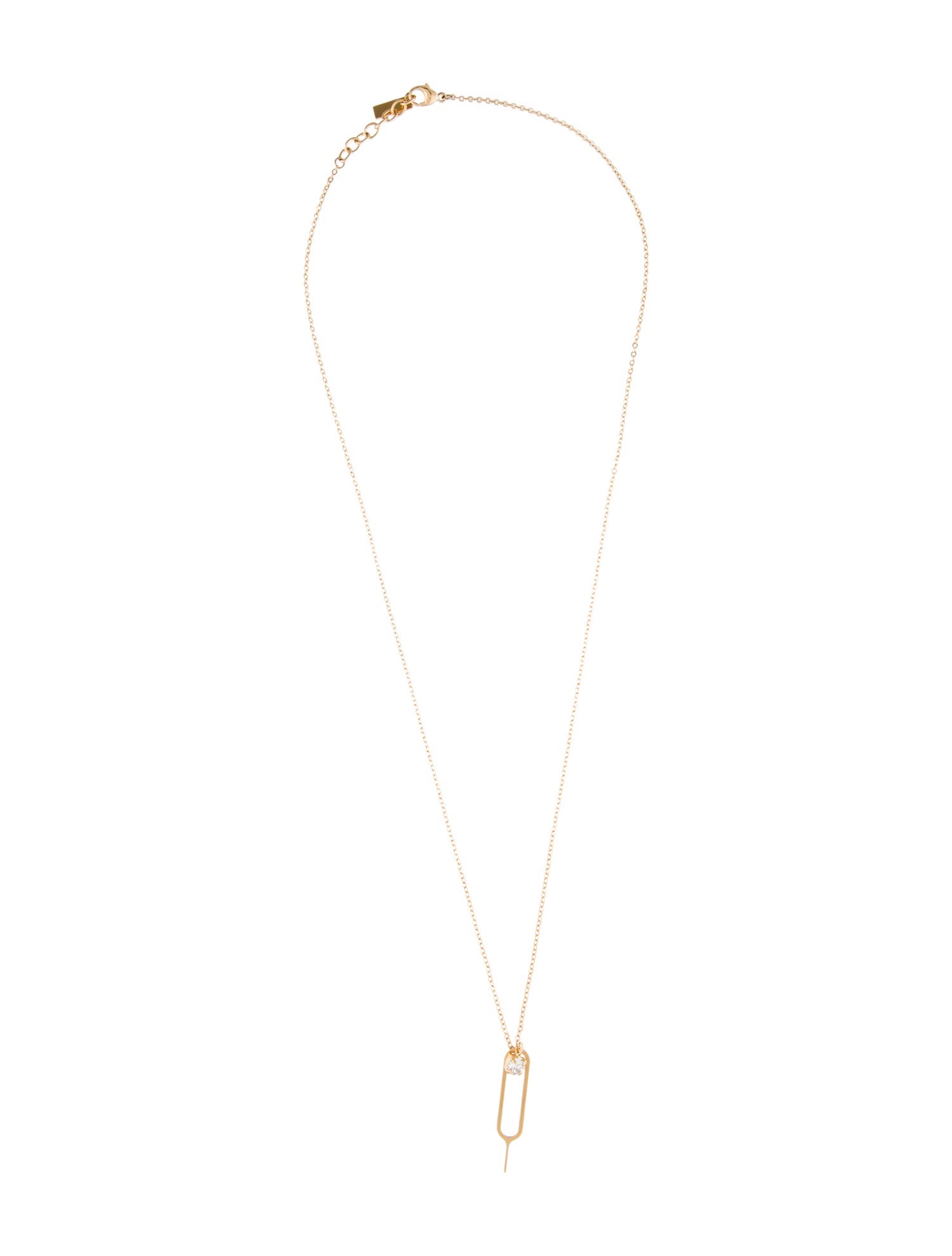 Saint Laurent Crystal Sim Key Pendant Necklace