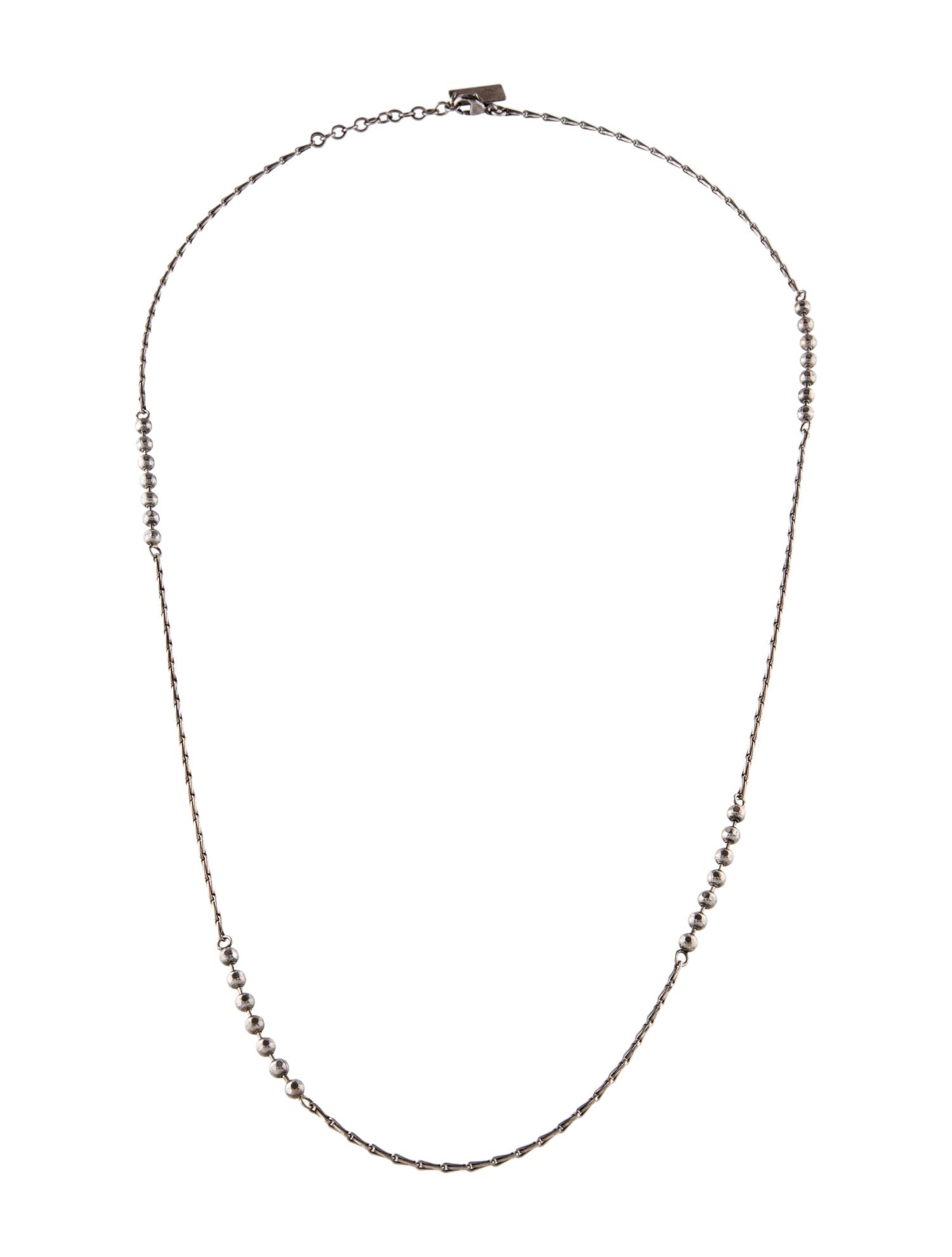 Saint Laurent Ball & Wheat Chain Necklace