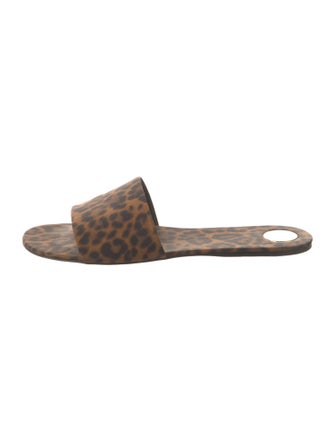 Saint Laurent Canvas Animal Print Slides