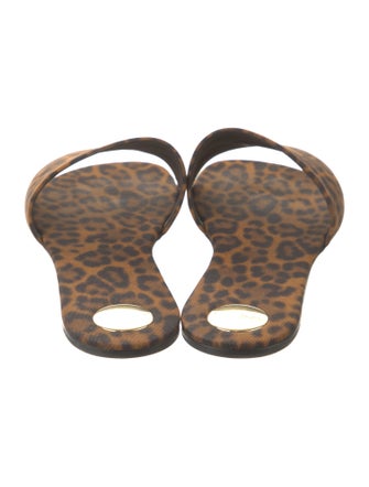 Saint Laurent Canvas Animal Print Slides