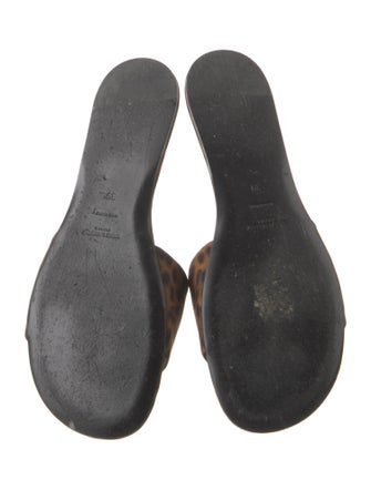Saint Laurent Canvas Animal Print Slides