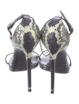 Saint Laurent Snakeskin Animal Print Sandals