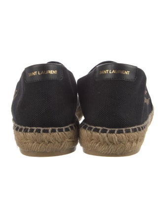 Saint Laurent Canvas Embroidered Accent Espadrilles