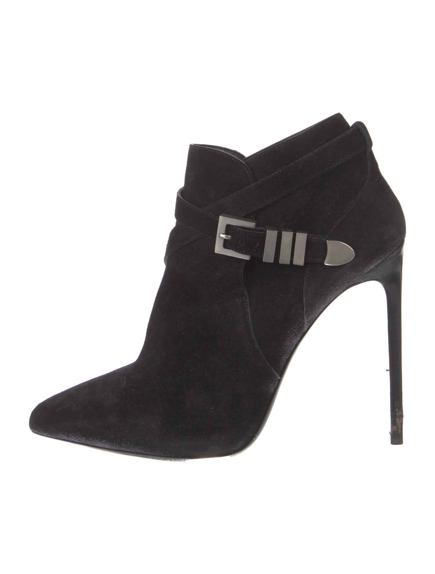 Saint Laurent Suede Animal Print Boots