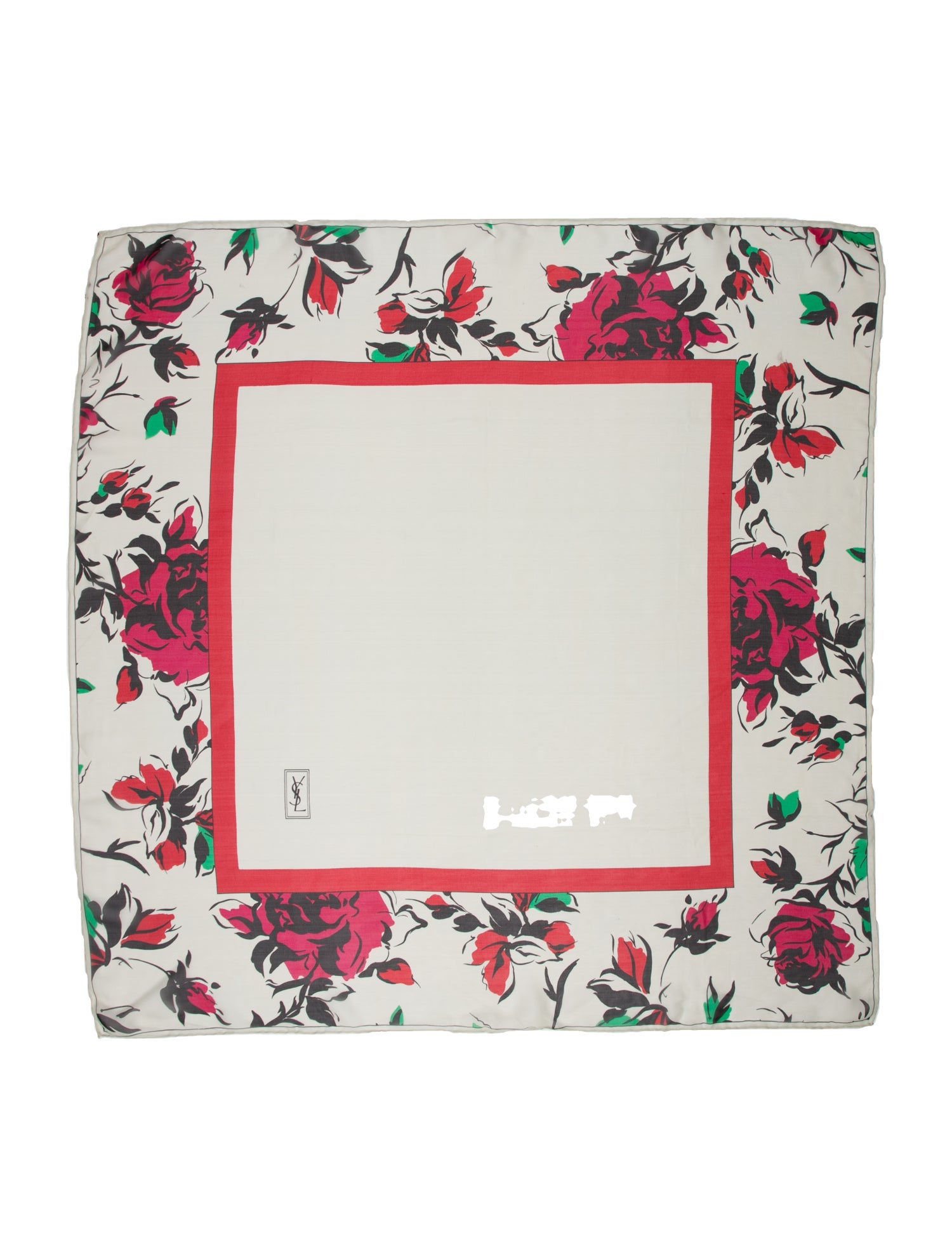 Saint Laurent Silk Floral Print Scarf