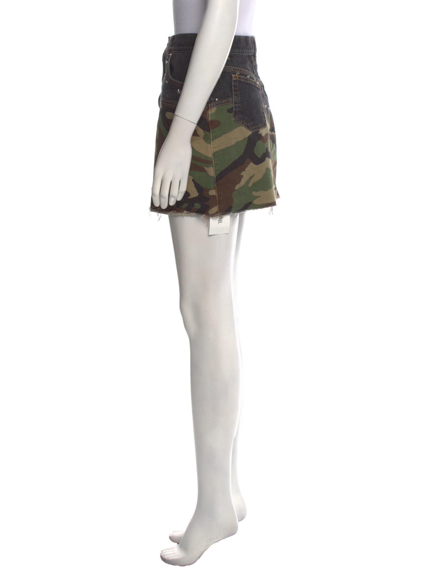 Saint Laurent Camouflage Print Mini Skirt